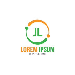 Initial JL logo template with modern frame. Minimalist JL letter logo vector illustration
