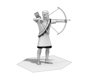 3d render, warrior character, illustration