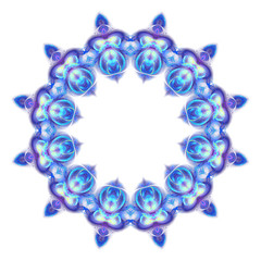 Fototapeta premium blue purple circle geometric ornament isolated on white background