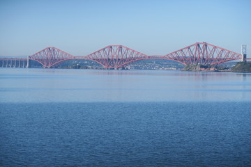 The river Forth from Dalgety Bay with Forth Rail bridge