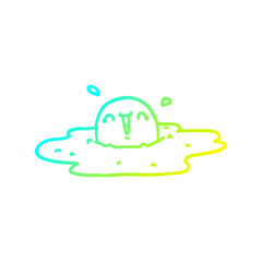 cold gradient line drawing cartoon fried egg