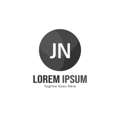 Fototapeta premium Initial JN logo template with modern frame. Minimalist JN letter logo vector illustration