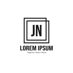 Obraz premium Initial JN logo template with modern frame. Minimalist JN letter logo vector illustration