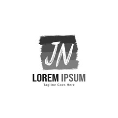 Initial JN logo template with modern frame. Minimalist JN letter logo vector illustration