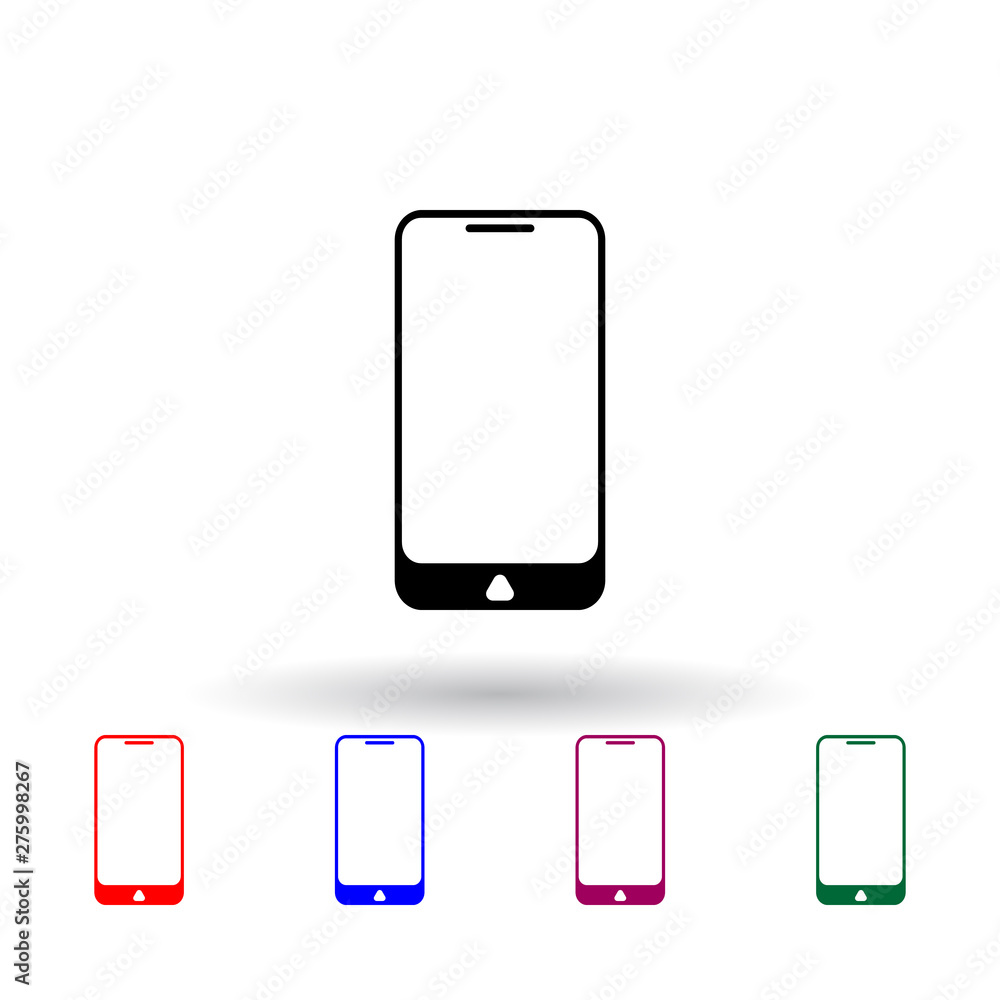 Poster smart phone multi color icon. elements of technology set. simple icon for websites, web design, mobi