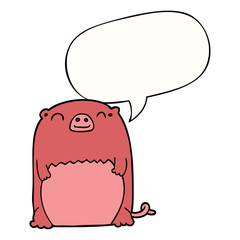 cartoon creature and speech bubble
