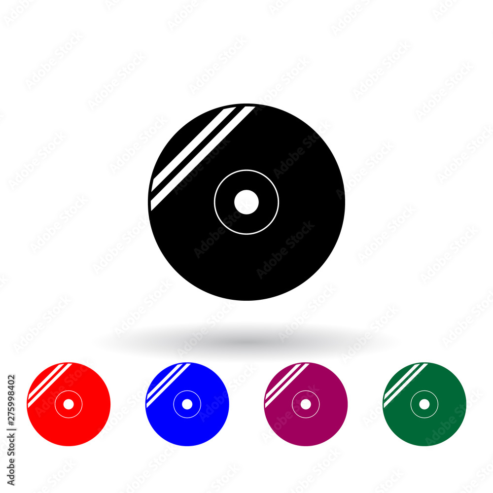 Poster cd disc multi color icon. elements of technology set. simple icon for websites, web design, mobile a