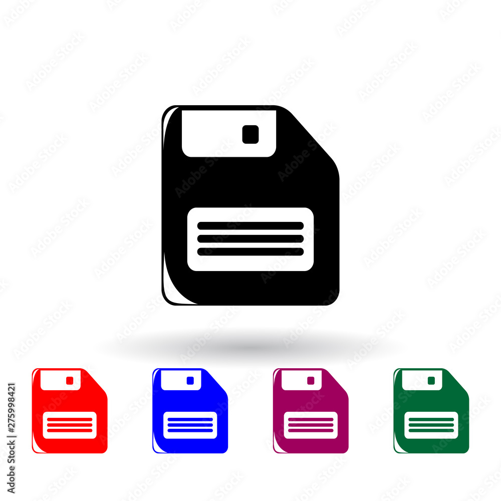 Poster floppy disk multi color icon. elements of technology set. simple icon for websites, web design, mobi