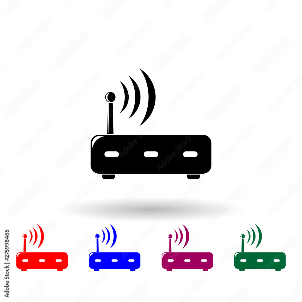 Poster modem multi color icon. elements of technology set. simple icon for websites, web design, mobile app
