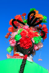 Chinese traditional style yangko folk dance performance headwear, China