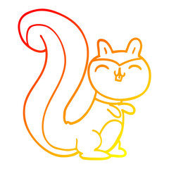 warm gradient line drawing cartoon happy squirrel
