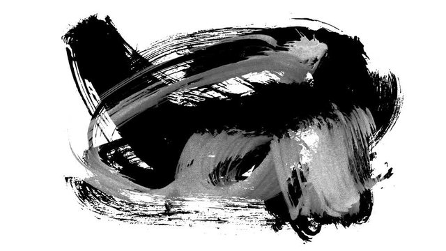 Animation grunge - brush stroke. Abstract hand - painted element. Underline and border design. Seamless looping background. 4K