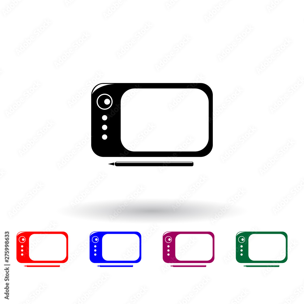 Poster tablet for drawing multi color icon. elements of technology set. simple icon for websites, web desig