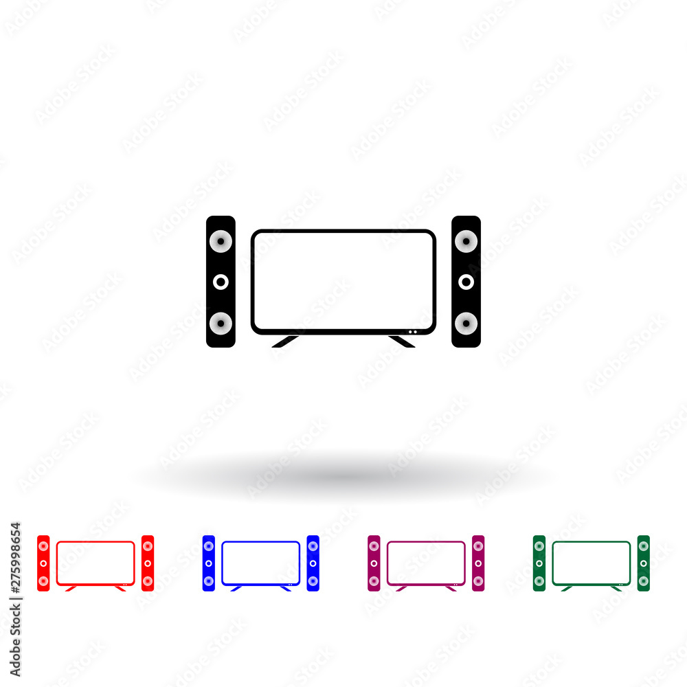 Aufkleber home theater multi color icon. elements of technology set. simple icon for websites, web design, mob