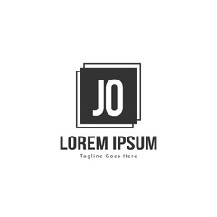 Initial JO logo template with modern frame. Minimalist JO letter logo vector illustration
