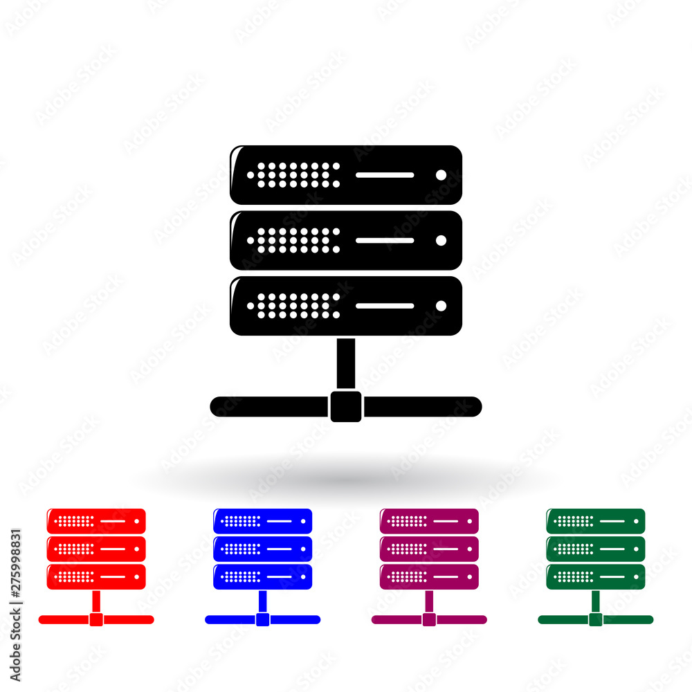 Poster server multi color icon. elements of technology set. simple icon for websites, web design, mobile ap