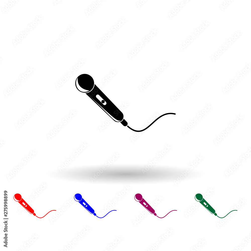 Poster microphone multi color icon. elements of technology set. simple icon for websites, web design, mobil