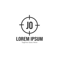 Initial JO logo template with modern frame. Minimalist JO letter logo vector illustration