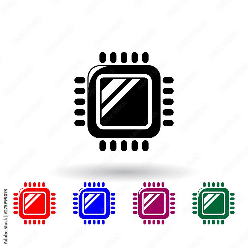Poster cpu multi color icon. elements of technology set. simple icon for websites, web design, mobile app, 