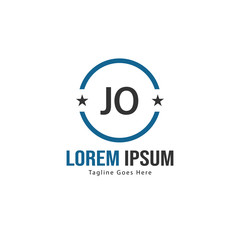 Obraz premium Initial JO logo template with modern frame. Minimalist JO letter logo vector illustration