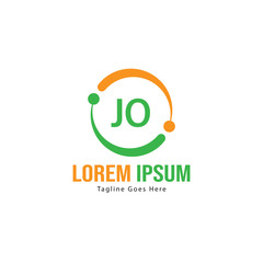 Obraz premium Initial JO logo template with modern frame. Minimalist JO letter logo vector illustration