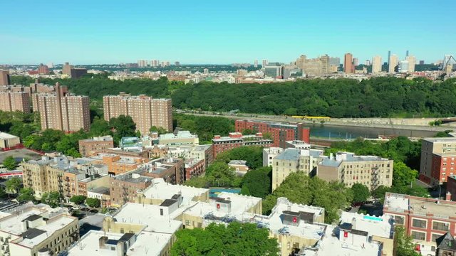 Flying over The Bronx NY USA