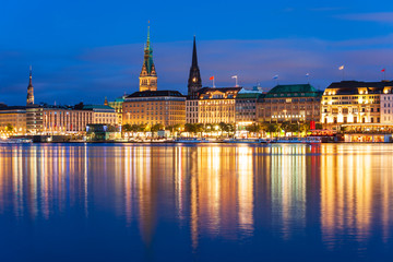 Fototapeta premium Hamburg city centre view, Germany