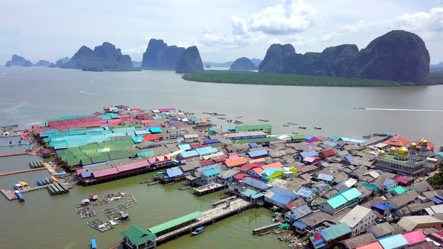  Fishing village at Koh Panyee Island Phang Nga Bay at Phang Nga Province Thailand