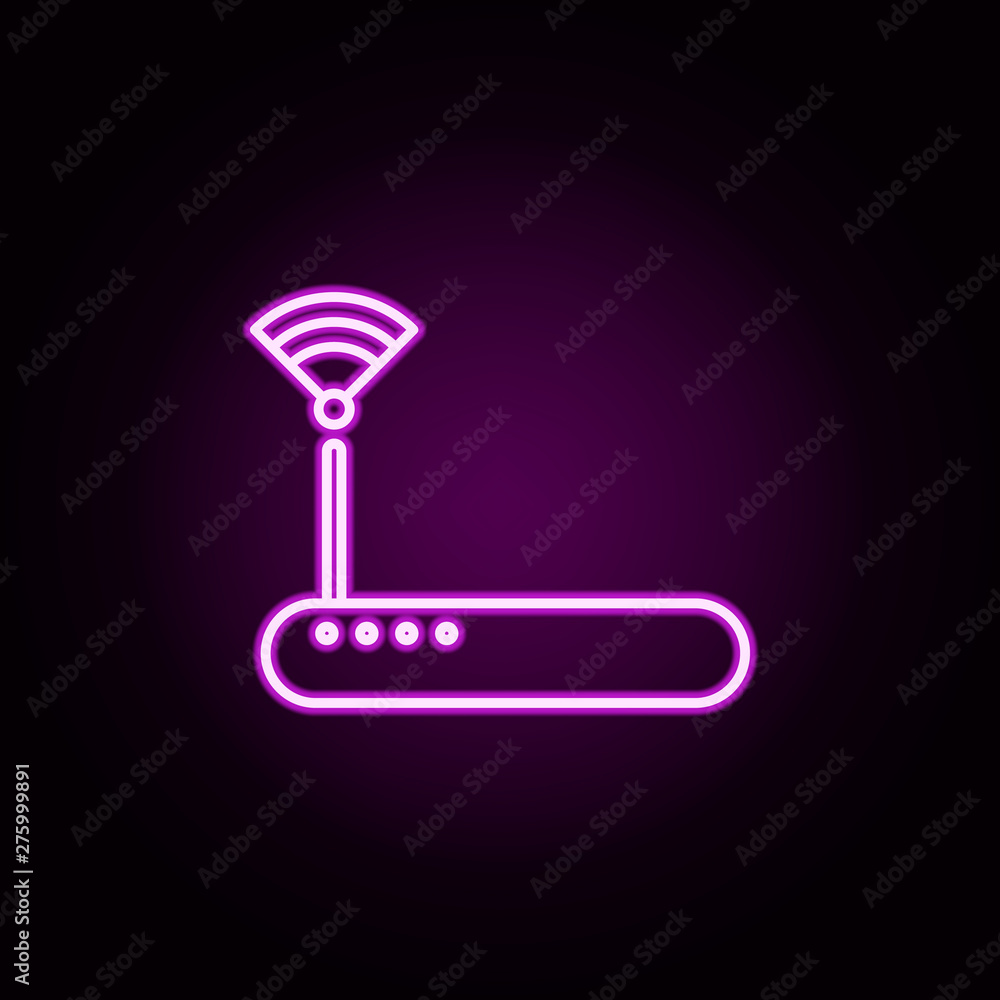 Poster modem neon icon. elements of technology set. simple icon for websites, web design, mobile app, info 