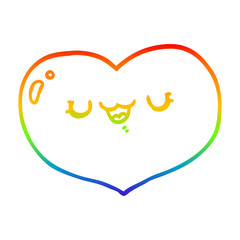 rainbow gradient line drawing cartoon love heart