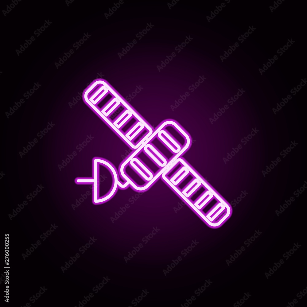 Poster satellite neon icon. elements of technology set. simple icon for websites, web design, mobile app, i