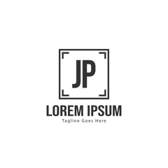 Fototapeta premium Initial JP logo template with modern frame. Minimalist JP letter logo vector illustration