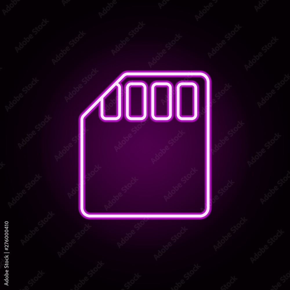 Aufkleber sd card neon icon. elements of technology set. simple icon for websites, web design, mobile app, inf