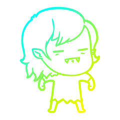 Obraz premium cold gradient line drawing cartoon undead vampire girl