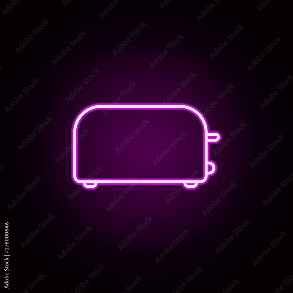 Poster toaster neon icon. elements of technology set. simple icon for websites, web design, mobile app, inf