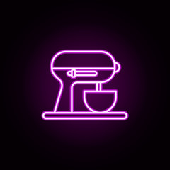kitchen mixer neon icon. Elements of technology set. Simple icon for websites, web design, mobile app, info graphics