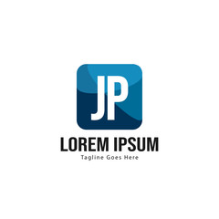 Obraz premium Initial JP logo template with modern frame. Minimalist JP letter logo vector illustration