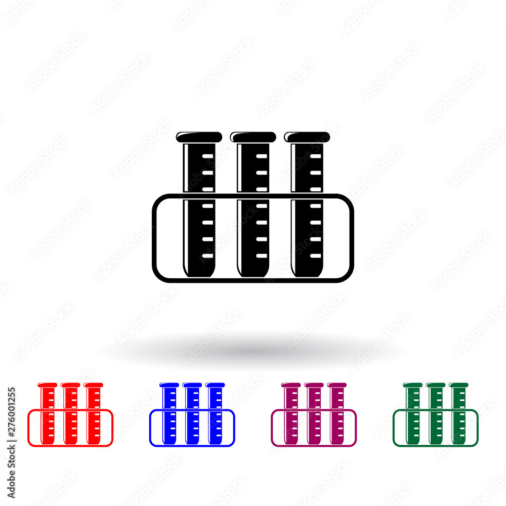 Poster laboratory test tubes multi color icon. elements of science set. simple icon for websites, web desig