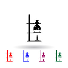 flask on fire multi color icon. Elements of science set. Simple icon for websites, web design, mobile app, info graphics