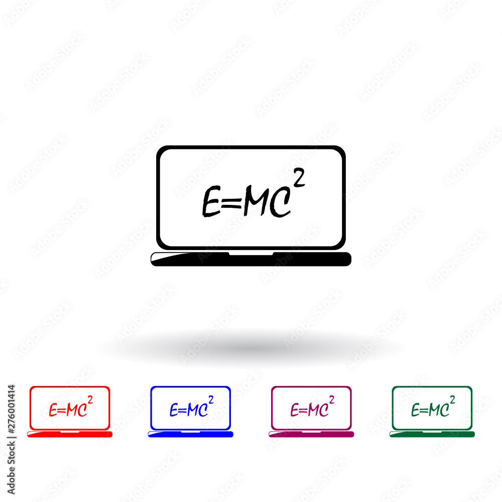 Poster formula on the laptop screen multi color icon. elements of science set. simple icon for websites, we