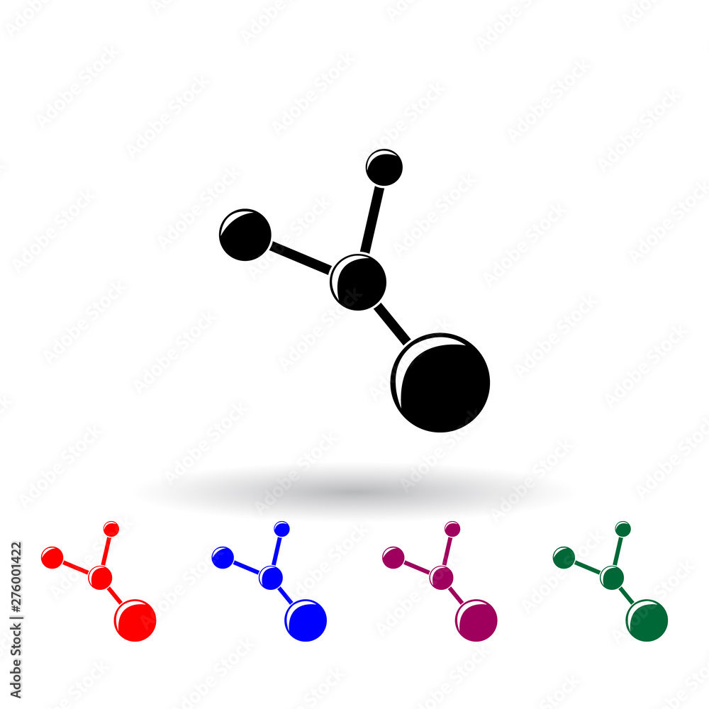 Poster connected points multi color icon. elements of science set. simple icon for websites, web design, mo