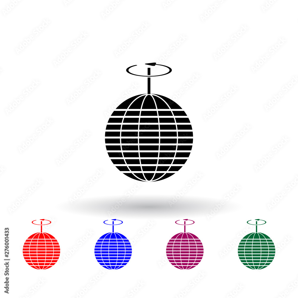 Poster rotation of the earth multi color icon. elements of science set. simple icon for websites, web desig