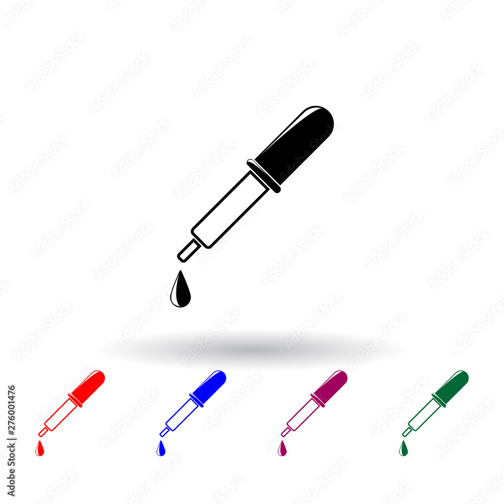 Poster pipette drop multi color icon. elements of science set. simple icon for websites, web design, mobile