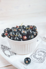 Organic black currant over the white background