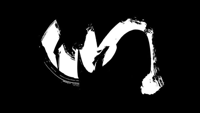 Animation grunge - brush stroke. Abstract hand - painted element. Underline and border design. Seamless looping background. 4K