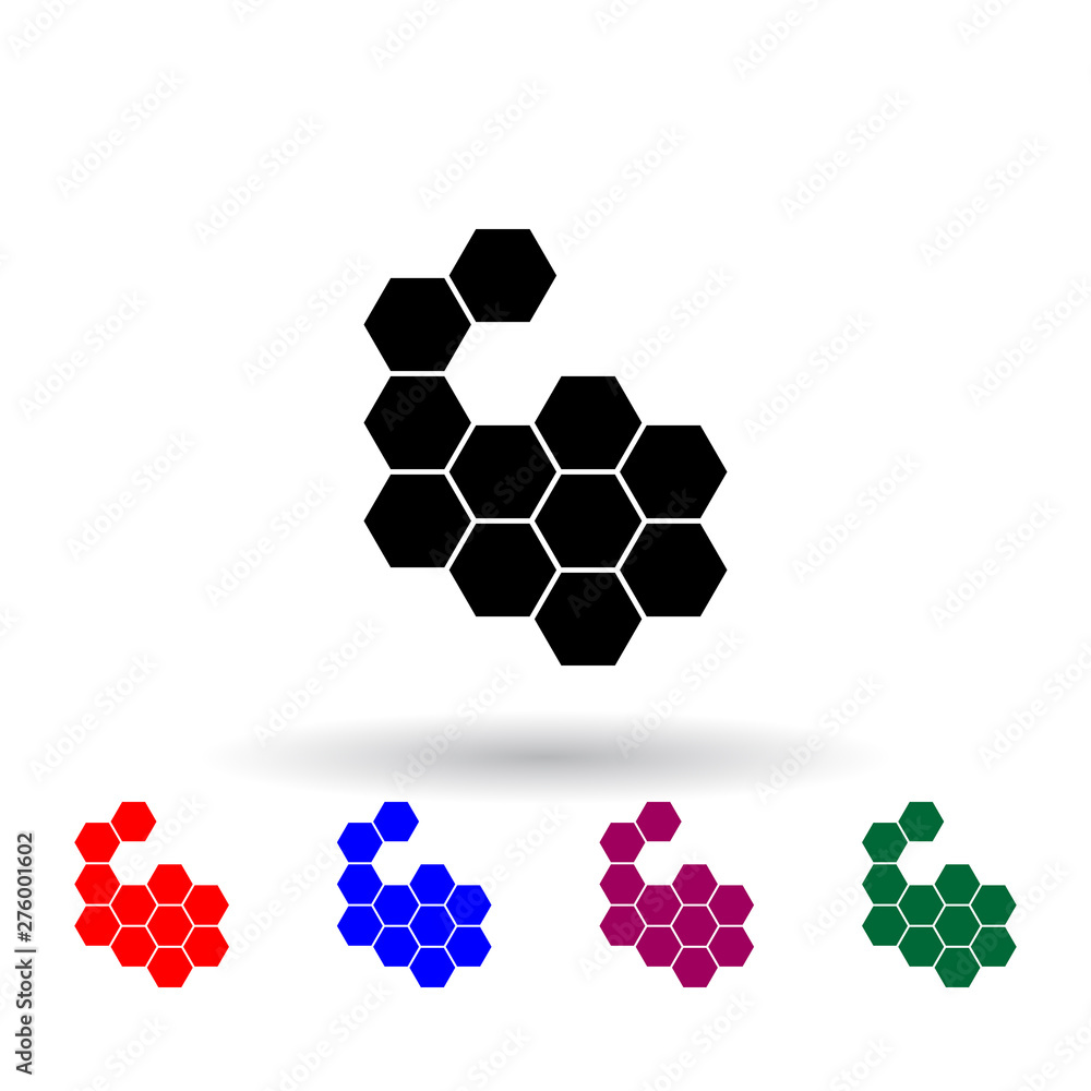 Poster honey cells multi color icon. elements of science set. simple icon for websites, web design, mobile 