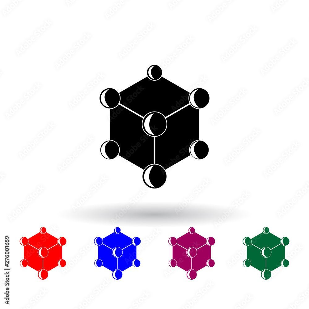 Poster chemical compound multi color icon. elements of science set. simple icon for websites, web design, m