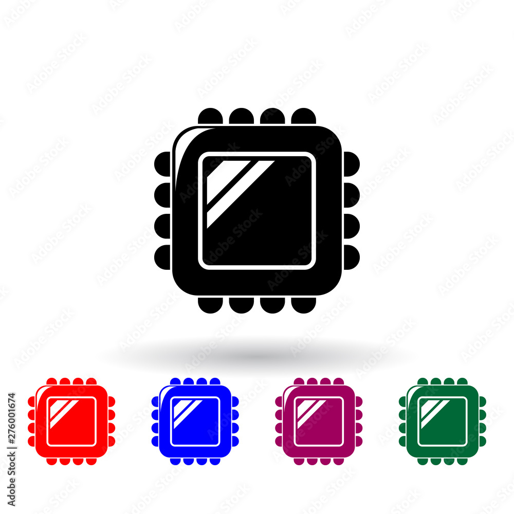 Poster chip multi color icon. elements of science set. simple icon for websites, web design, mobile app, in