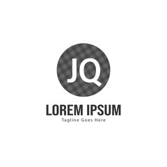 Initial JQ logo template with modern frame. Minimalist JQ letter logo vector illustration