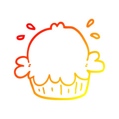 warm gradient line drawing cute cartoon pie